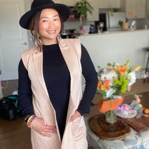 Nasty gal vest dress,light peach nude color